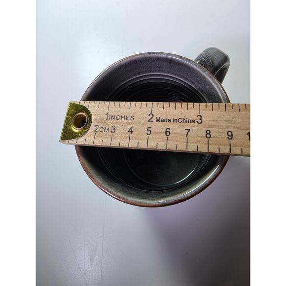 FOOD NETWORK Gray Brown Colby Stoneware Discontinued Tea Coffee Mug Set of 3 - Picture 5 of 10